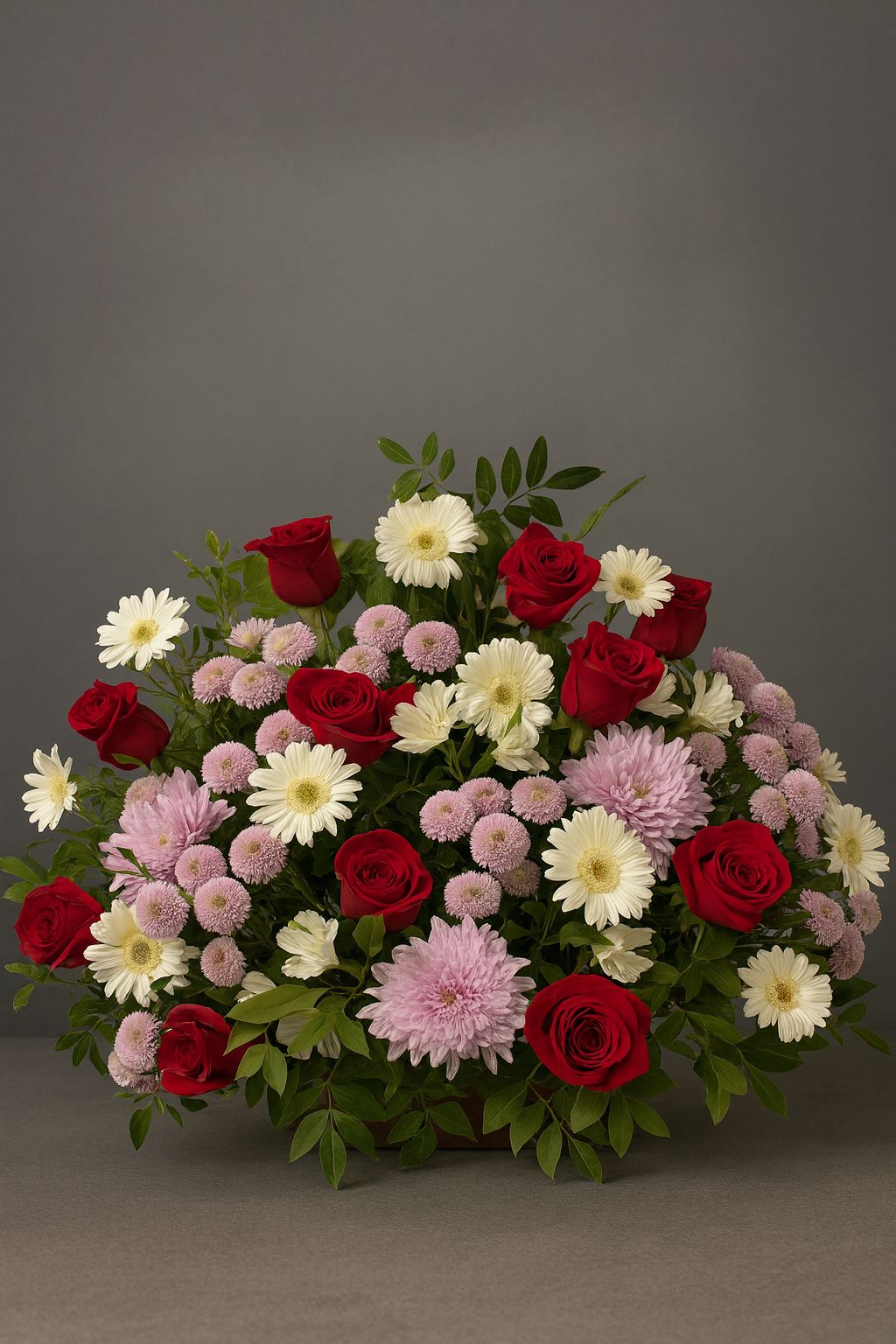 Centro de rosas y flores dia de la hispanidad