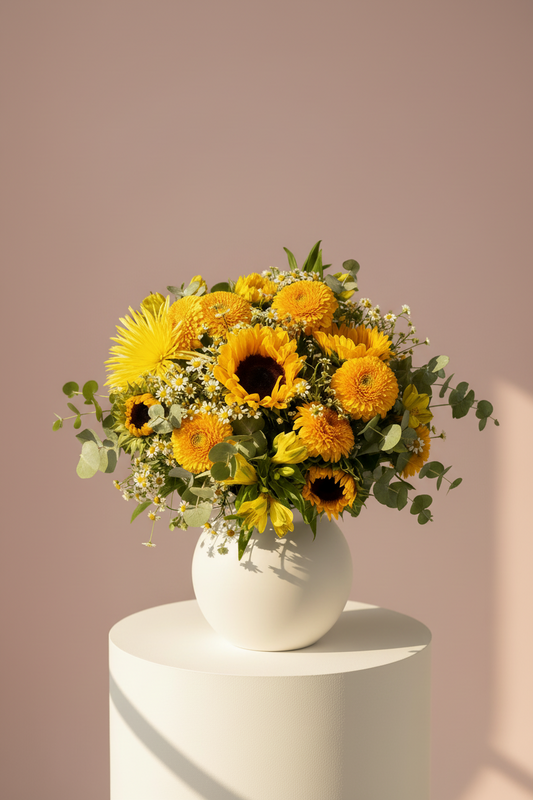 Ramo de girasoles en tono amarillo