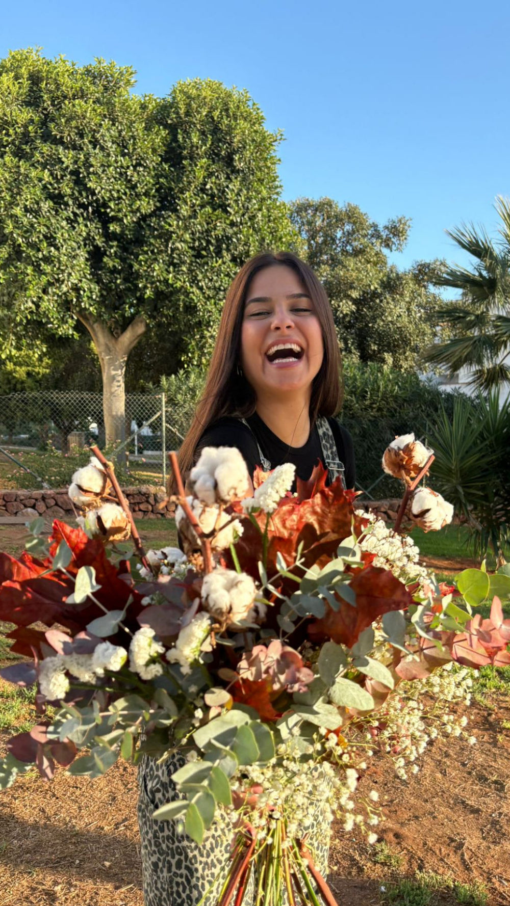 Ramo de otoño con algodón natural