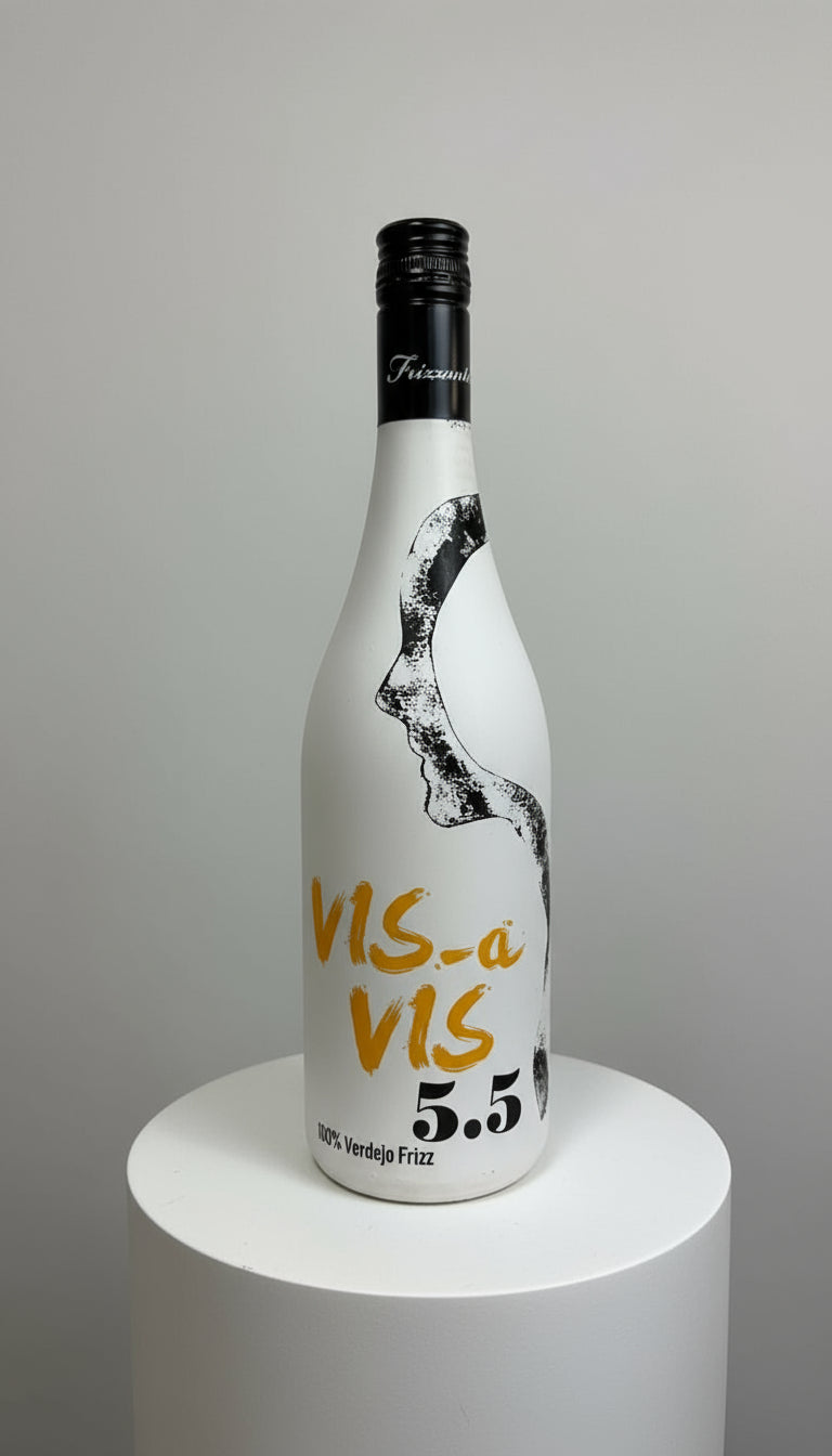 Botella de vino frizzante vis a vis Verdejo