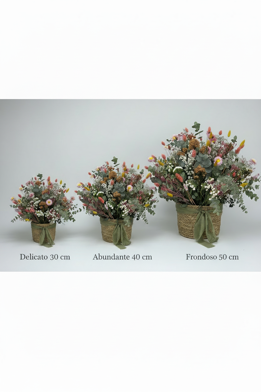 Cesto Silvestre de Flores Secas y Preservadas
