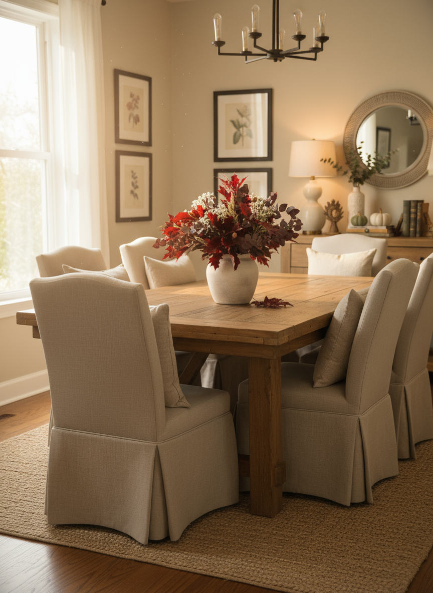 Centro de mesa con jarrón de eucalipto seco y preservado