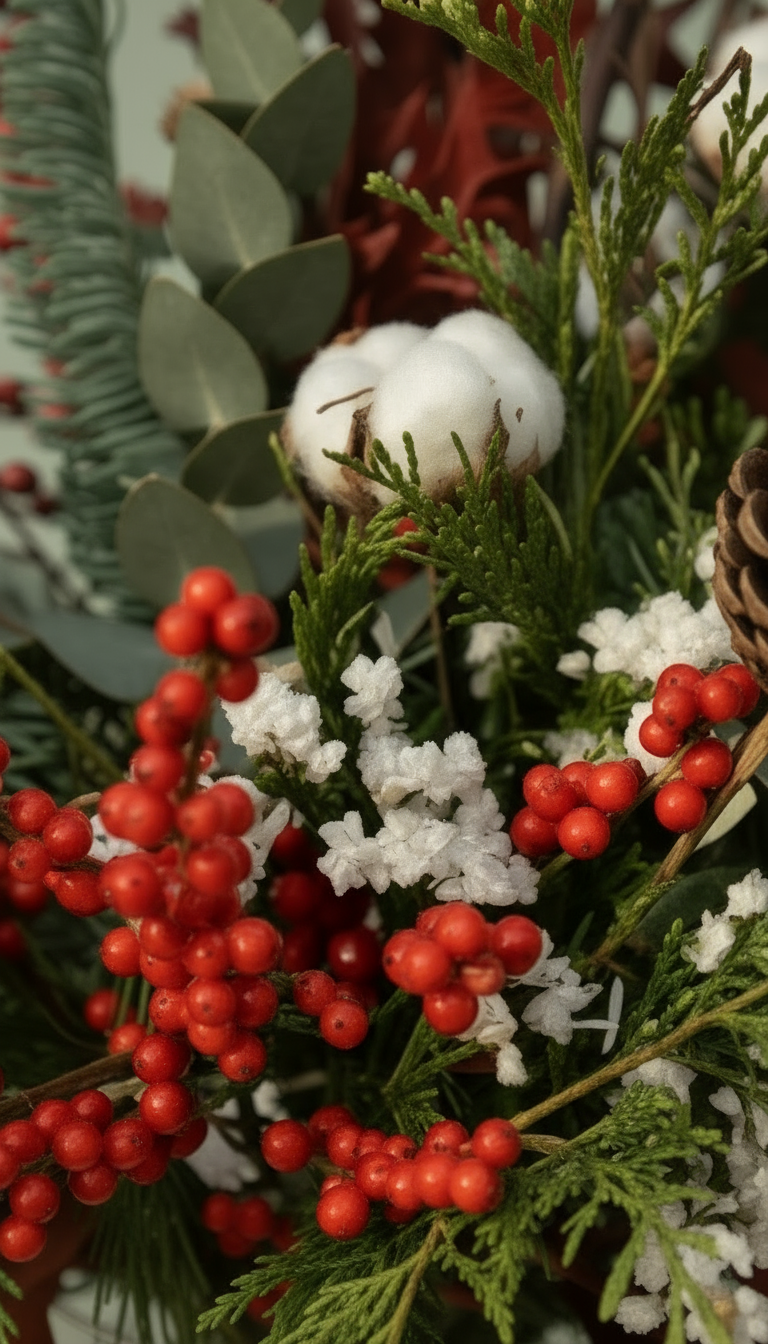 Ramo navideño con abeto perfecto para ponerlo en la mesa de navidad