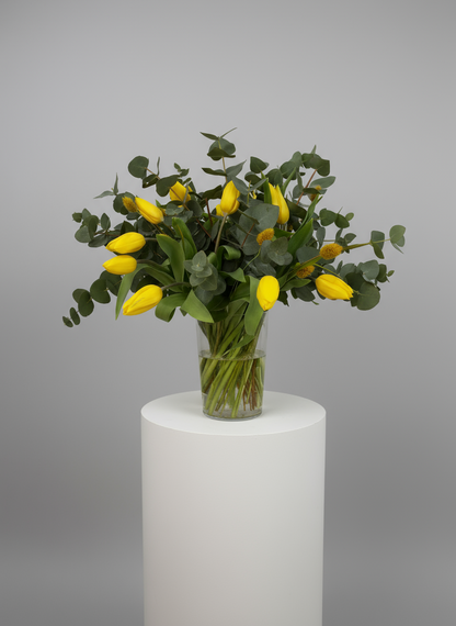 Ramo de tulipanes amarillos