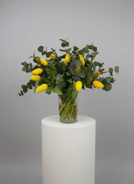 Ramo de tulipanes amarillos