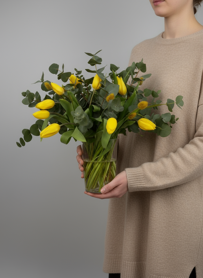 Ramo de tulipanes amarillos