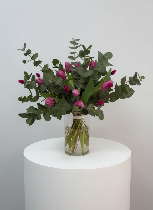 Ramo de tulipanes rosas