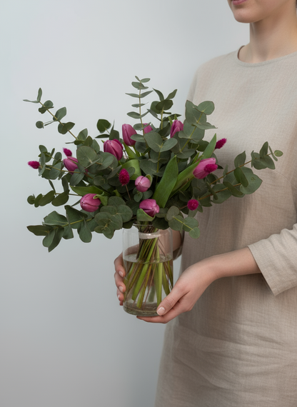 Ramo de tulipanes rosas