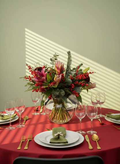 Precioso ramo navideño con flores naturales