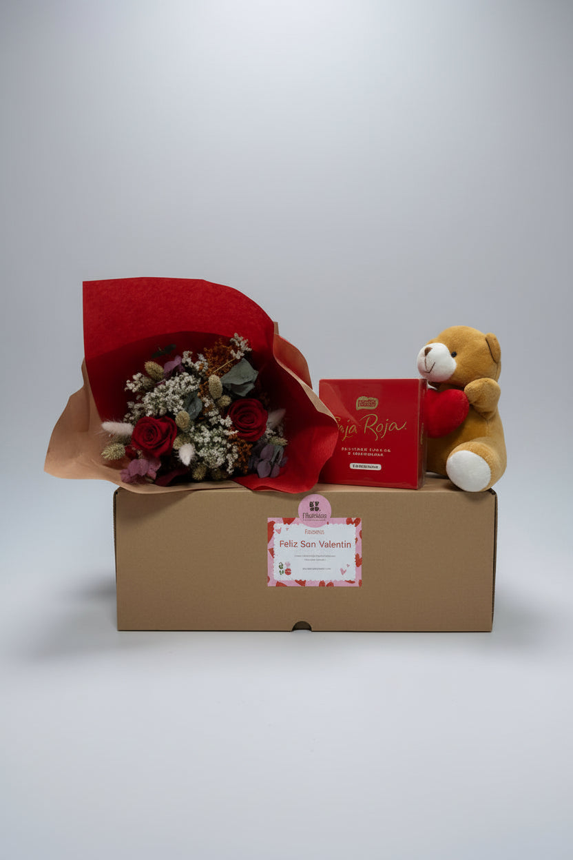 Eternal Love Box - Caja con ramo de rosas eternas