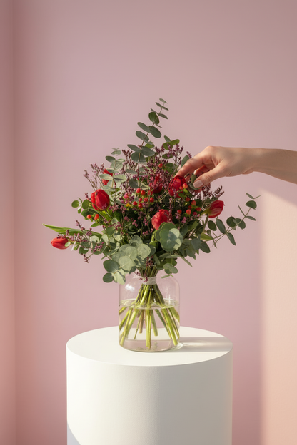 Ramo de tulipanes rojos