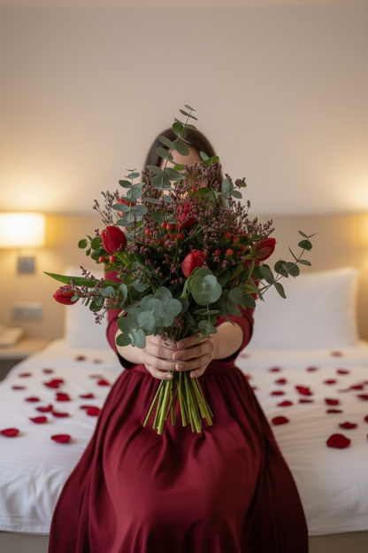 Ramo de tulipanes rojos