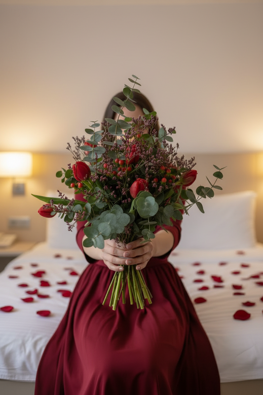 Ramo de tulipanes rojos