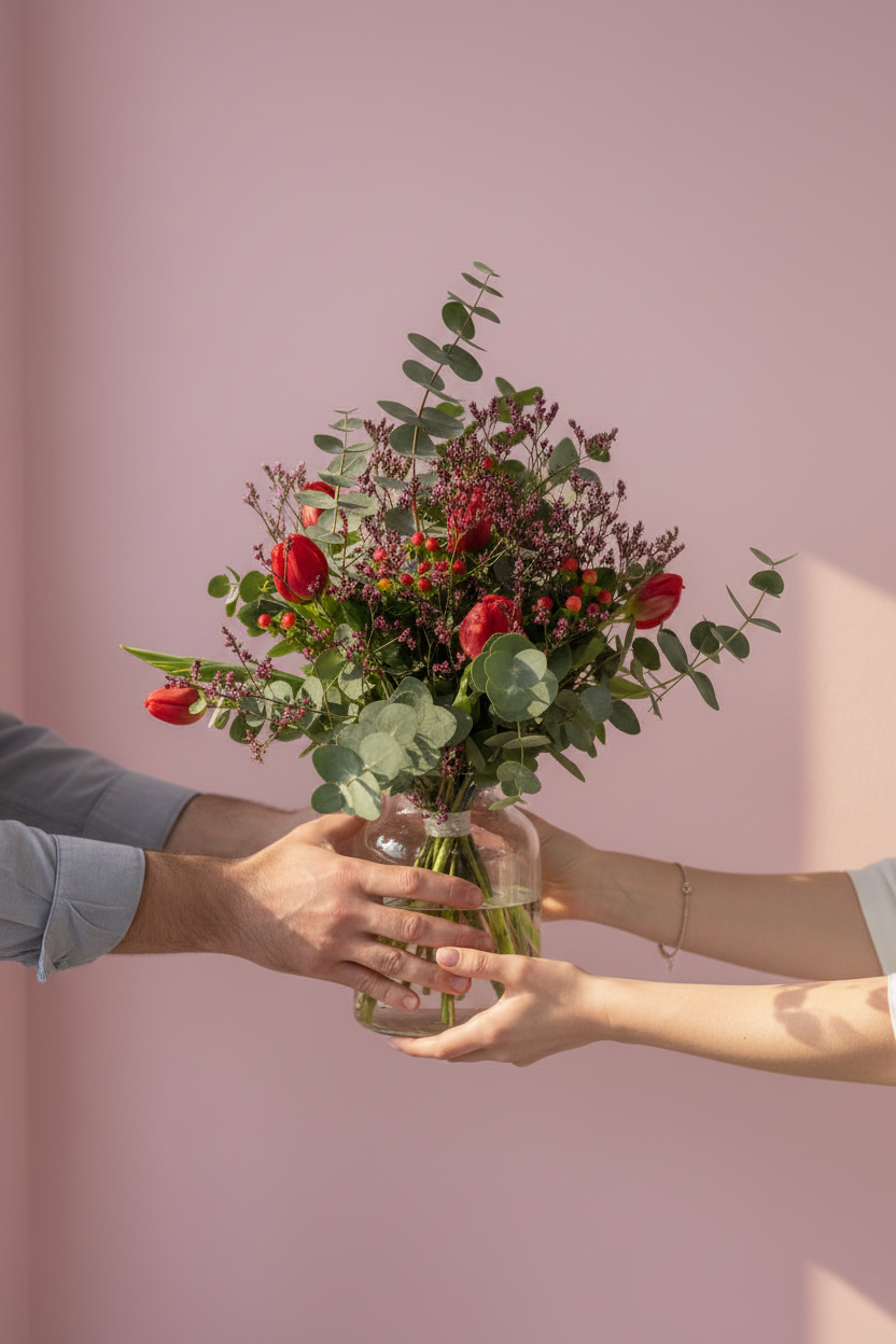 Ramo de tulipanes rojos