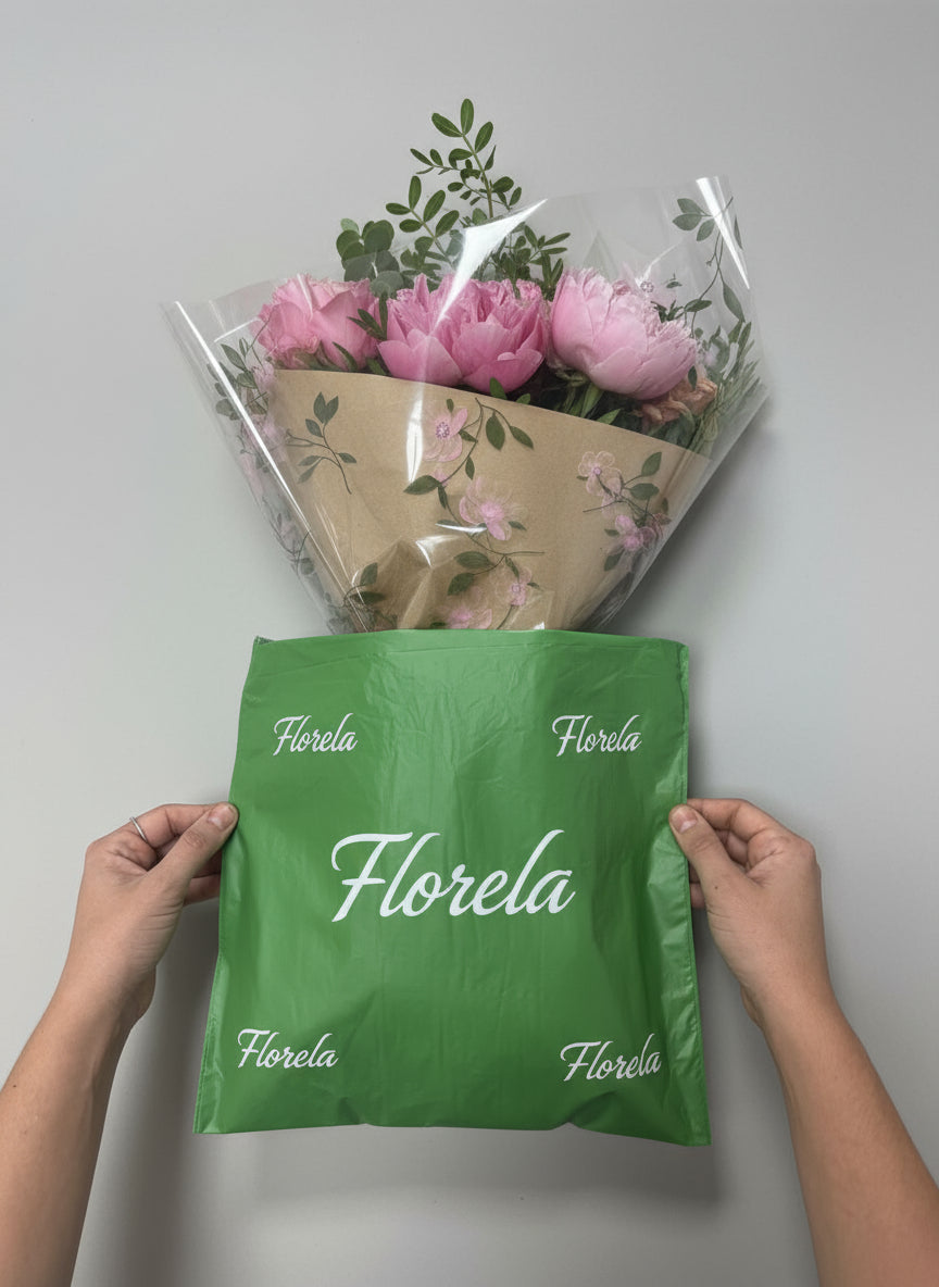 bolsa para humedecer un ramo y que llegue en perfecto estado