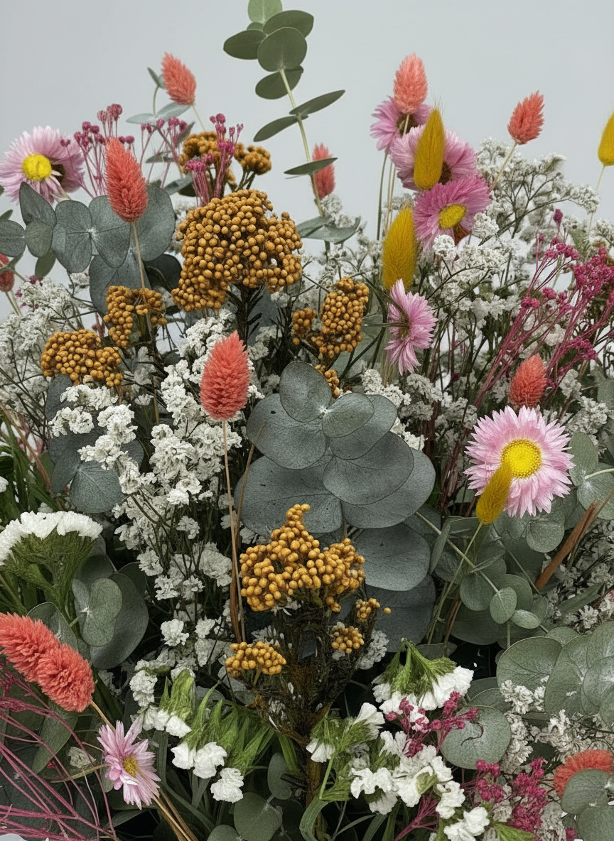 Cesto Silvestre de Flores Secas y Preservadas