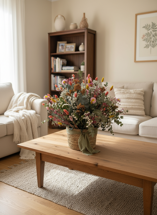 Cesto Silvestre de Flores Secas y Preservadas